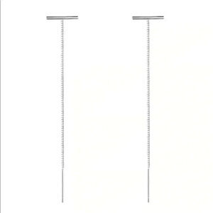 COPY - COPY - COPY - Sterling Silver Threaded Bar Thread Chain Earrings